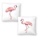 Pink Flamingo and Pink Painted Flamingo - Set of 2 Decorative Pillows