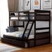Bedroom Furniture Twin over Full Bunk Bed with Storage