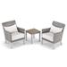 Oxford Garden Argento 3-piece Resin Wicker Club Chair, Pillows & Travira Tekwood Vintage End Table Set - Eggshell White Cushions