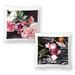 Blooms On Black 4 and Blooms On Black 2 - Set of 2 Decorative Pillows