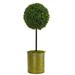 2.5' Boxwood Topiary Artificial Tree in Green Tin UV Resistant (Indoor/Outdoor)