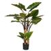 Pottery Pots Medium Alocasia Indoor Outdoor Artificial Tree with Pot, 63 Inch Tall, Green