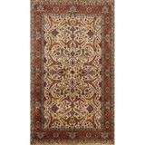 Floral Vegetable Dye Oriental Kashan Area Rug Handmade Wool Carpet - 4'1" x 6'2"