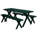 Pine 4' Cross-Leg Picnic Table with 2 Benches