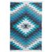 Blue Complex Chenille Flat Weave Rug