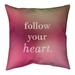 Quotes Multicolor Background Follow Your Heart Quote Pillow (Indoor/Outdoor)