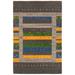 ECARPETGALLERY Hand Loomed Gabbeh Luribaft Dark Grey Wool Rug - 4'0 x 6'0