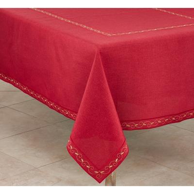 Holiday Tablecloth With Embroidered Border Design