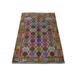 Shahbanu Rugs Orange Elephant Feet Design Colorful Afghan Baluch Hand Knotted Pure Wool Oriental Rug (3'5" x 4'7") - 3'5" x 4'7"