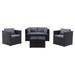 CorLiving Parksville Patio Sofa Sectional Set 5pc, Black/Grey