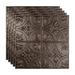 Fasade Traditional Style/Pattern 2 Decorative Vinyl 2ft x 2ft Lay In Ceiling Tile in Smoked Pewter (5 Pack)