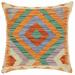 Boho Chic Shalonda Hand-Woven Turkish Kilim Throw Pillow 18 in.x18 in.