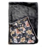 Plutus Two Tone Gray/Amber Handmade Luxury Throw with Floral Backing