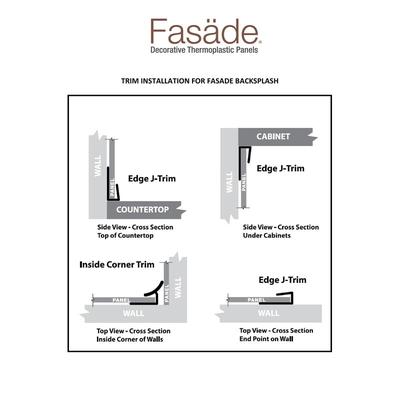 Fasade Backsplash Accessory Kit in Batique Cream - 5 Pack