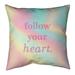 Quotes Multicolor Background Follow Your Heart Quote Pillow-Faux Linen