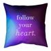 Quotes Multicolor Background Follow Your Heart Quote Pillow-Spun Polyester