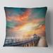 Designart 'Fascinating Sky and Wooden Bridge' Pier Seascape Throw Pillow