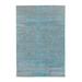 Shahbanu Rugs Blue Jacquard Hand Loomed Modern Organic Wool And Art Silk Oriental Rug (6'0" x 9'0") - 6'0" x 9'0"