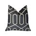 Plutus Geometric Lattice Black Cream Handmade Decorative Throw Pillow