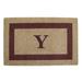 Heavy-duty Coir Single Brown Picture Frame Monogrammed Doormat