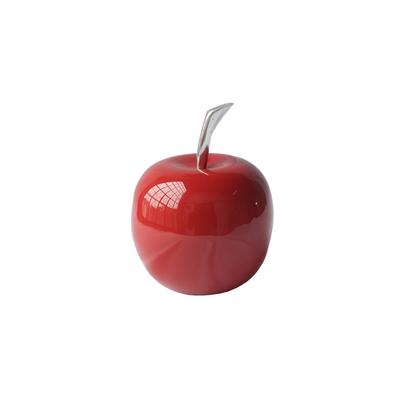 HomeRoots 4.5" x 4.5" x 6" Buffed & Red - Small Apple - 6 x 4.5 x 4.5