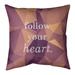 Quotes Faux Gemstone Follow Your Heart Quote Pillow (Indoor/Outdoor)