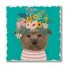 Counterart Absorbent Stone Coasters - Floral Pets-Yorkie - Set of 4 - 4x4x1.515