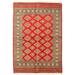 Hand-knotted Finest Peshawar Bokhara Red Wool Rug