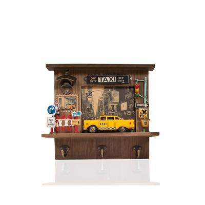 Vintage New York City Checker Taxi Shadow Box - N/A