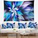 Designart 'Dancing Light Blue Flower Petals' Floral Wall Tapestry