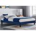 Norwalk Modern Blue Velvet Upholstered Full Size Platform Bed Frame