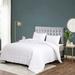 WHOLINENS 100 Percent Cotton Clipped Dot Duvet Cover Set White