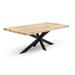 ADLER BP Solid Wood Dining Table - Natural Wood/Black