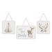 Sweet Jojo Designs Blush Pink, Mint Green and White Boho Woodland Deer Floral Collection Wall Hangings (Set of 3)