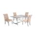 Best Quality Furniture 5-Piece Dining Set with Tufted Buttons and Hanging Ring