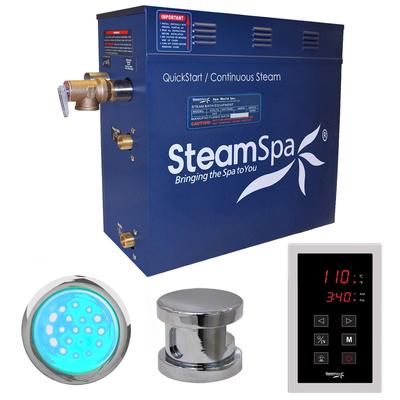 SteamSpa Indulgence 4.5kw Touch Pad Steam Generator Package in Chrome