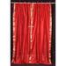Fire Brick Tie Top Sheer Sari Curtain / Drape / Panel - Piece