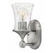 Hinkley Thistledown 1-Light Sconce in Brushed Nickel with Clear