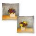 Violet 2 and Violet 1 - Set of 2 Decorative Pillows