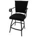 Swivel Counter 26" Bar Stool with a Padded Back - Jenna - Black Frame - 26 inch Seat