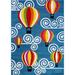 Porch & Den Horizon Blue Hot Air Balloon Pattern Kid's Area Rug