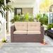 Outdoor Wicker Loveseat with Cushion