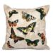 Antique Butterflies and Flowers Animal Print 18-inch Throw Pillow