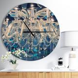 Designart 'Blue Vintage Crystal Chandelier' Oversized Shabby Chic Wall CLock