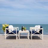 SAFAVIEH Outdoor Living Nunzio White/ Navy 4-piece Set