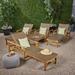 Hampton Outdoor Rustic Acacia Wood Chaise Lounge with Wicker Seating (Set of 4) by Christopher Knight Home