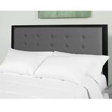 Lawrence Modern Dark Grey Fabric Button Tufted Upholstered Full Size Metal Headboard