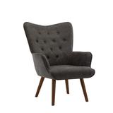 Porthos Home Harlem Accent Chair, Polyester Wingback, Wooden Legs
