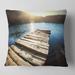 Designart 'Large Wooden Pier into the Lake' Seashore Throw Pillow