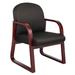 Boss Sled Base Mahogany Wood Reception Chair